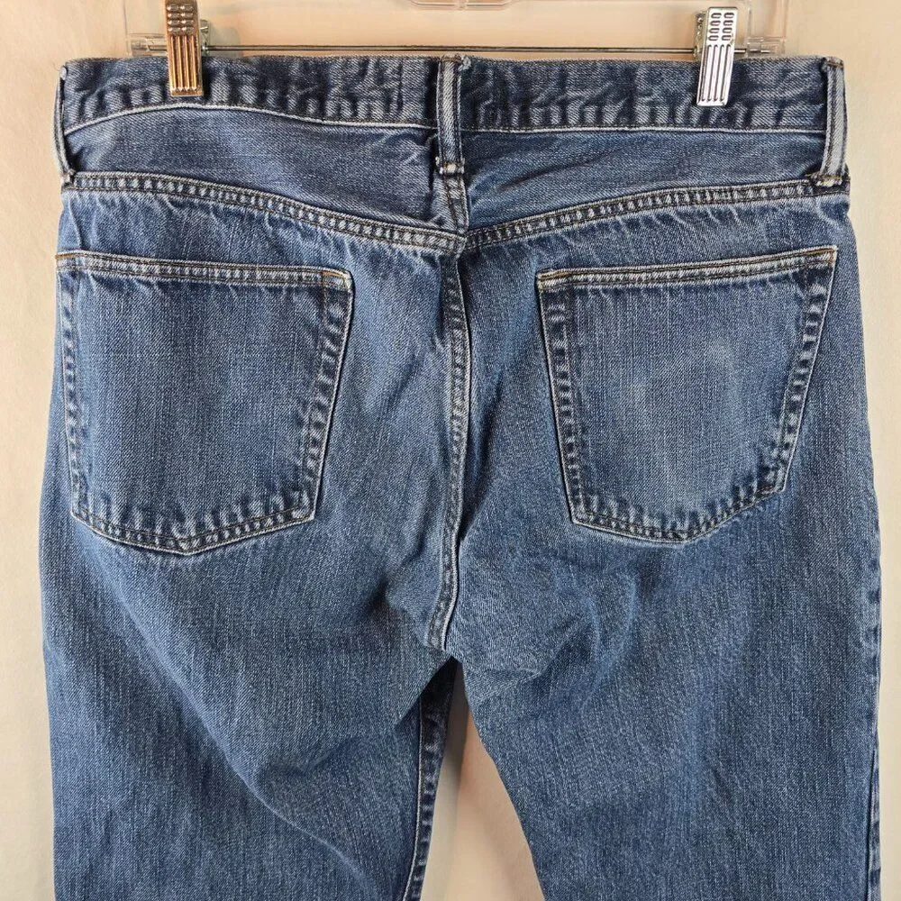 GAP Jeans Mens 34x32 Blue Denim Straight Fit Classic 100% Cotton Normcore Casual